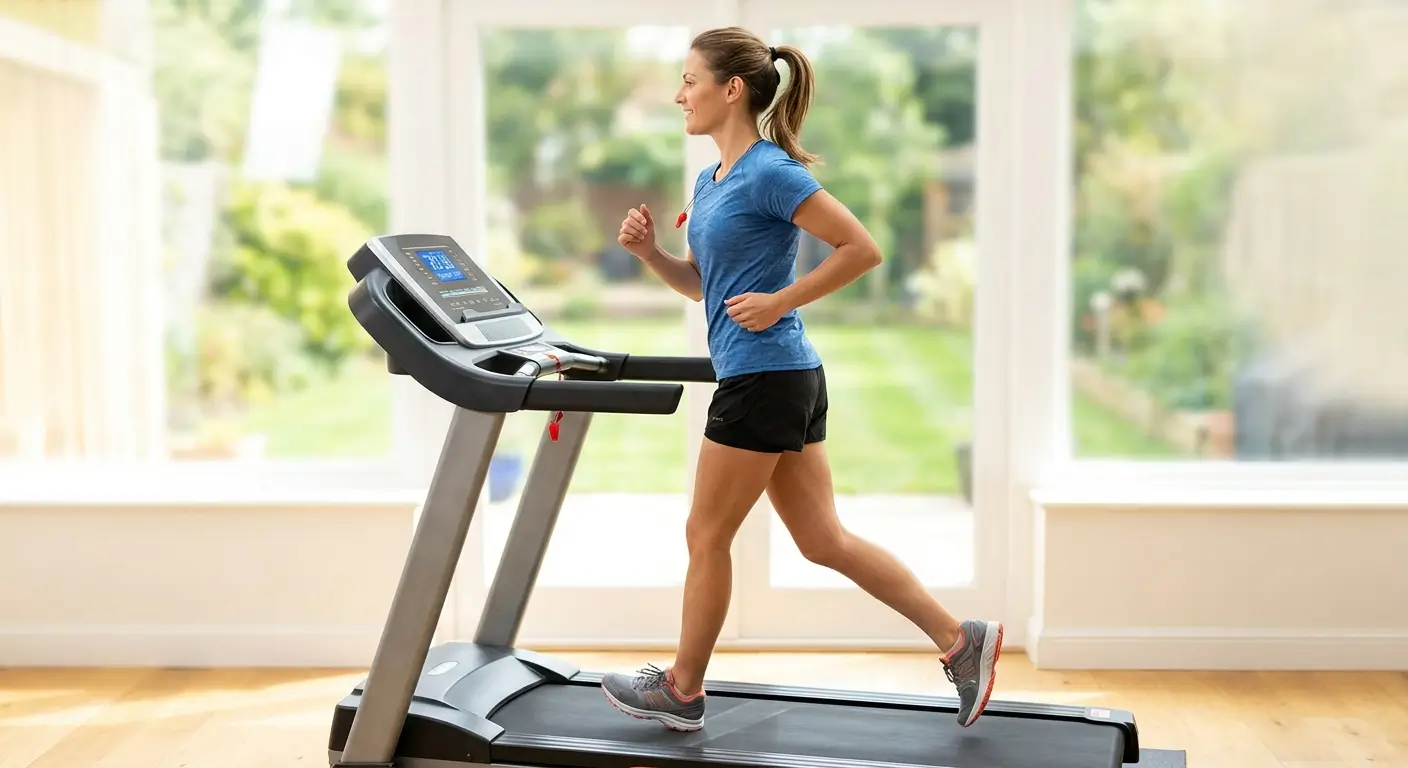 Person walking on an incline treadmill to answer does treadmill burn belly fat