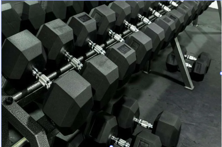 Hexagon Rubber Dumbbells