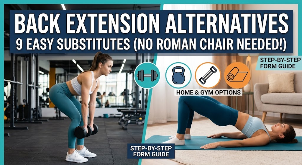 Lifter doing a dumbbell Romanian deadlift, one of the best back extension alternatives for lower back and glutes
